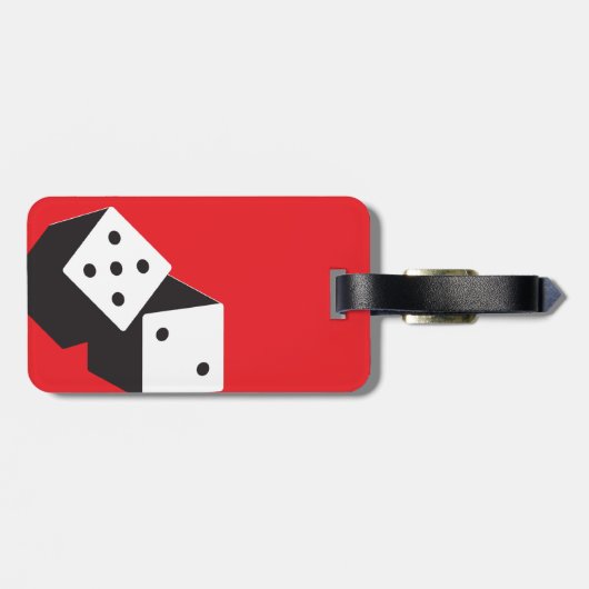 Lucky Dice met aanpasbare tekst Bagagelabel (Achterkant horizontaal)