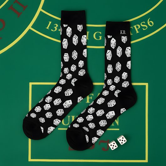 Lucky Dice Pattern Sokken met Monogram voor Gamers