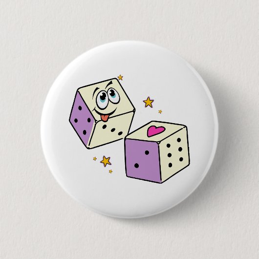 Lucky Dice Ronde Button 5,7 Cm (Voorkant)