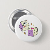 Lucky Dice Ronde Button 5,7 Cm (Voorkant /achterkant)