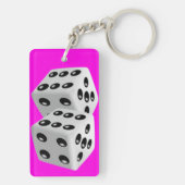 Lucky Dice Sleutelhanger - Kies kleuren (achterkant)