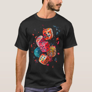 Lucky Dice T-shirt Kleurrijk Casino Grafisch T-shi