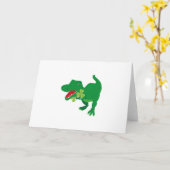 Lucky Dinosaur Shamrocks Kinder St. Patrick's Day Kaart (Gele Bloem)