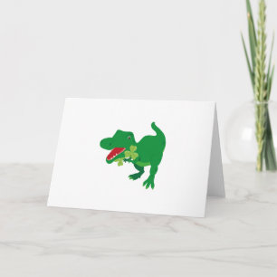 Lucky Dinosaur Shamrocks Kinder St. Patrick's Day Kaart