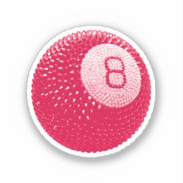 Lucky Disco 8 Pink, Lucky Disco Ball, Funky Art Sticker
