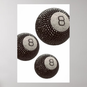 Lucky Disco 8 ROZE, Lucky 8 disco bal, snooker Poster