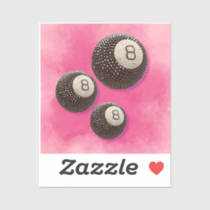 Lucky Disco 8 ROZE, Lucky 8 disco bal, snooker Sticker