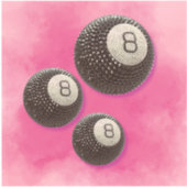 Lucky Disco 8 ROZE, Lucky 8 disco bal, snooker Sticker (Voorkant)