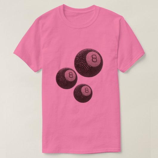 Lucky Disco 8 ROZE, Lucky 8 disco bal, snooker T-shirt (Design voorkant)