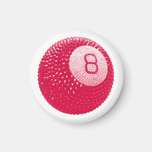 Lucky Disco 8 Roze, Lucky Disco Bal, Funky Kunst Magneet