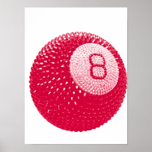 Lucky Disco 8 Roze, Lucky Disco Bal, Funky Kunst Poster