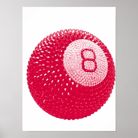 Lucky Disco 8 Roze, Lucky Disco Bal, Funky Kunst Poster (Voorkant)