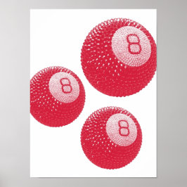 Lucky Disco 8 Roze, Lucky Disco Bal, Funky Kunst Poster