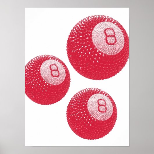 Lucky Disco 8 Roze, Lucky Disco Bal, Funky Kunst Poster (Voorkant)