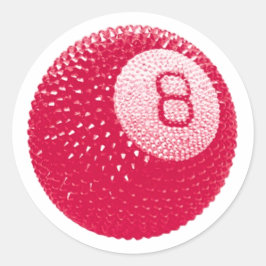 Lucky Disco 8 Roze, Lucky Disco Bal, Funky Kunst Ronde Sticker
