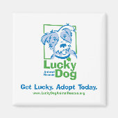 Lucky Dog "Adopt Today" Magnet (Voorkant)