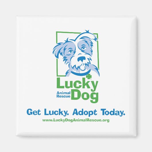 Lucky Dog "Adopt Today" Magnet (Voorkant)