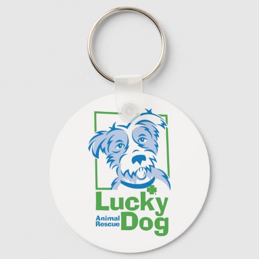Lucky Dog Basic Button Sleutelhanger (Voorkant)