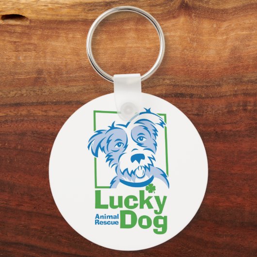Lucky Dog Basic Button Sleutelhanger (Voorkant)