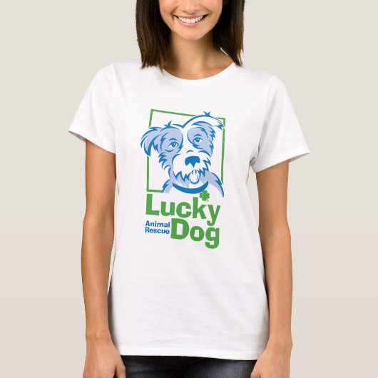 Lucky Dog Basic T-Shirt voor vrouwen (Voorkant)