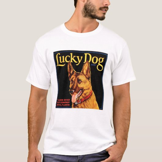 Lucky Dog basis wit T-shirt (Voorkant)