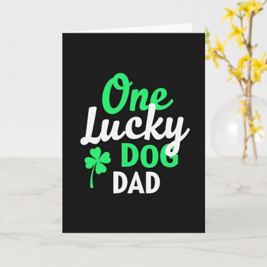 Lucky Dog Dad Greeting Card Kaart (Gele Bloem)
