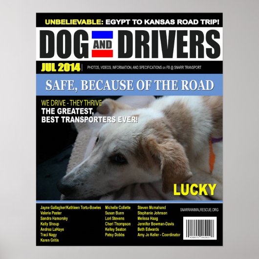 Lucky - Dog en driver Poster (Voorkant)