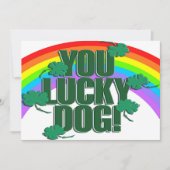 Lucky Dog en Rainbow St. Patrick's Day Flat Feestdagenkaart (Voorkant)