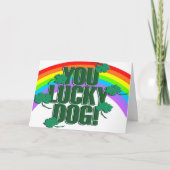 Lucky Dog en Rainbow St. Patrick's Day Kaart (Voorkant)