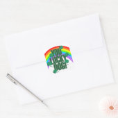 Lucky Dog en Rainbow St. Patrick's Day Vierkante Sticker (Envelop)