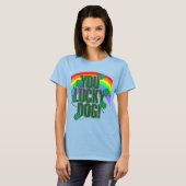 Lucky Dog en Regenboog St. Patricks Dag Vrouwen T-shirt (Voorkant volledig)