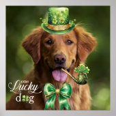 Lucky Dog Funny Custom Foto St. Patrick's Day Poster (Voorkant)