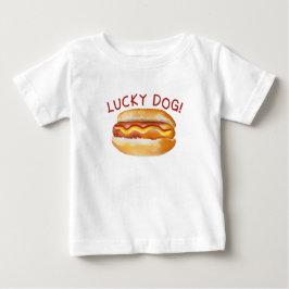 Lucky Dog Hot Dog Verjaardag Baby T-shirt – Schatt