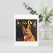 Lucky Dog -kratellabel Briefkaart (Staand voorkant)