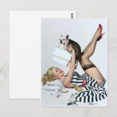 Lucky Dog omhoog Briefkaart (Voorkant / Achterkant)