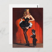 Lucky Dog omhoog Briefkaart (Voorkant / Achterkant)