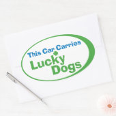 Lucky Dog Oval Bumperstickers (vel van 4) Ovale Sticker (Envelop)