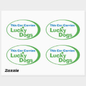 Lucky Dog Oval Bumperstickers (vel van 4) Ovale Sticker (Vel)