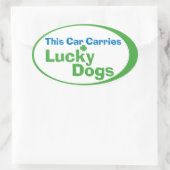 Lucky Dog Oval Bumperstickers (vel van 4) Ovale Sticker (Tas)