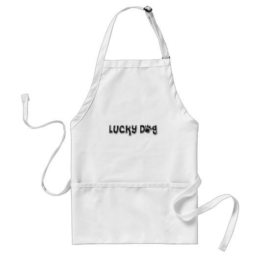 Lucky Dog Paw Print Standaard Schort (Voorkant)