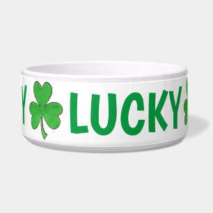 Lucky Dog persoonlijke Green Irish Shamrock Clover Voerbakje