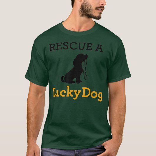 Lucky Dog Rescue a Lucky Dog T-shirt (Voorkant)