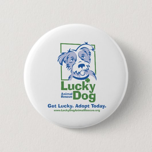 Lucky Dog Round Button (Voorkant)