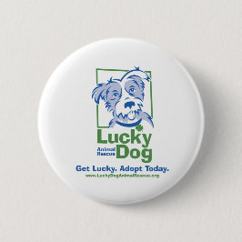 Lucky Dog Round Button