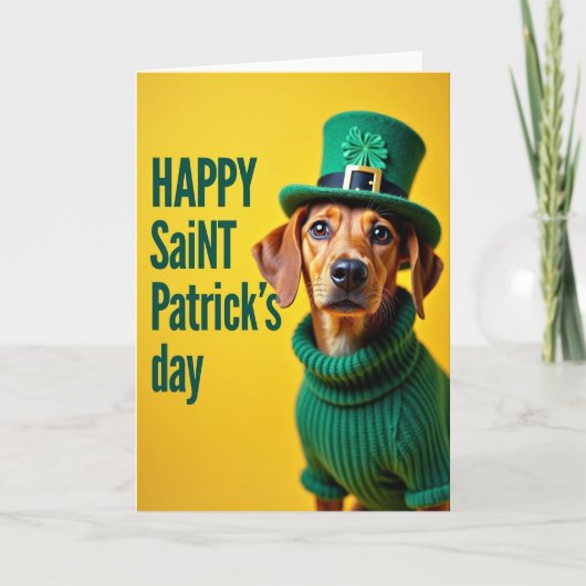 Lucky Dog Saint Patricks Day Kaart (Voorkant)