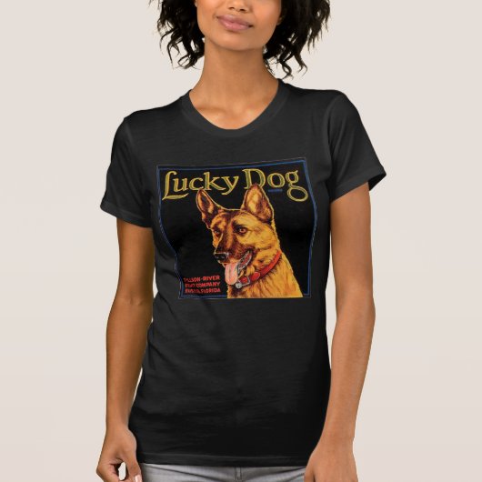 Lucky Dog W's black T-shirt (Voorkant)