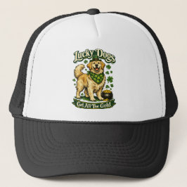 Lucky Dogs Get All The Gold St Patricks Cap Trucker Pet