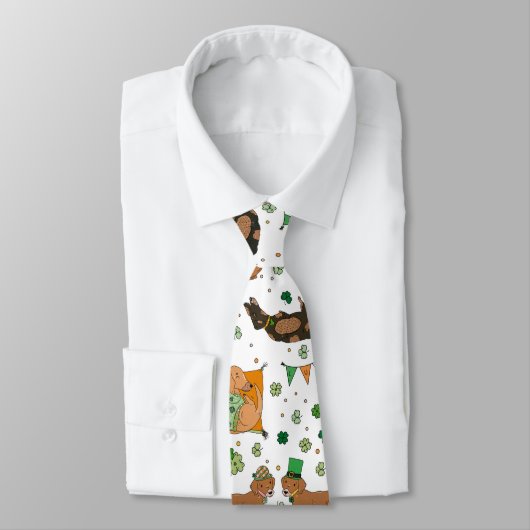 Lucky Dogs Teckels Klavers St. Patrick's Day Stropdas (Gebonden)