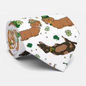 Lucky Dogs Teckels Klavers St. Patrick's Day Stropdas (Opgerold)