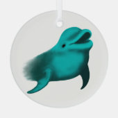Lucky Dolphin Glas Ornament (Achterkant)